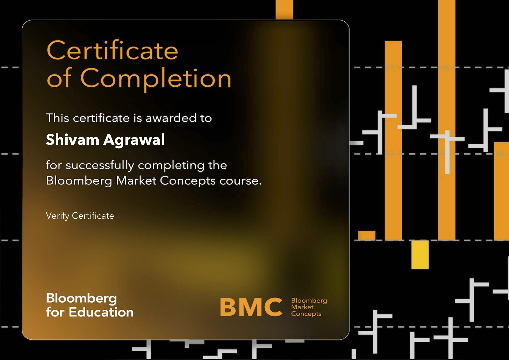 Certificate: Bloomberg Market Concepts